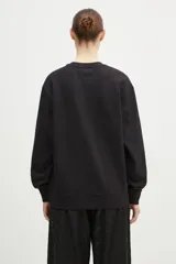 Buzo negro de Carhartt WIP, de corte holgado, con cuello redondo y logo de la marca bordado en el frente con strass plateados.