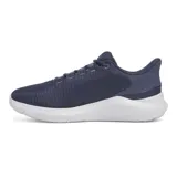 Championes de running Under Armour Phade RN 3, color azul marino con logo verde flúor y suela blanca.