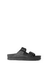 Sandalias de goma con hebillas ajustables, disponibles en color negro, verde militar, plateado y dorado.