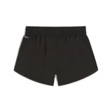 Short deportivo Puma color negro, de corte holgado, con cintura elástica y logo estampado en blanco en la pierna izquierda.