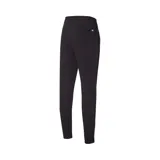 Pantalón de jogging negro de New Balance, modelo Essentials Stacked Logo, confeccionado en tejido de rizo francés, con cintura elástica con cordón y logo estampado en blanco en la pierna izquierda.