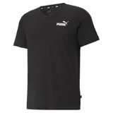 Remera de hombre de corte clásico, color negro, con escote en V y logo de Puma en el pecho.