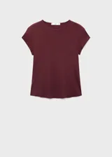 Camiseta de manga corta con cuello redondo y vuelta en las mangas, de corte recto.