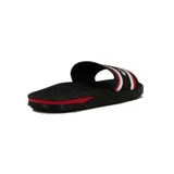 Chanclas negras con base texturizada y tira ancha con logo "BR Sport" y franjas blancas y rojas.