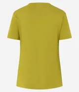 Blusa básica de manga corta y escote redondo, color blanco, confeccionada en tejido de viscosa y elastano.