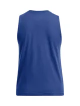 Musculosa deportiva Under Armour color negro con logo estampado en el frente. Corte holgado y sisas amplias.