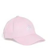 Gorra Adidas color rosa con logo bordado en blanco.