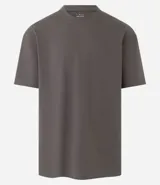 Remera relaxed de algodón con efecto grueso, color azul marino, cuello redondo y manga corta.