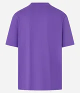 Remera relaxed de algodón con efecto grueso, color azul marino, cuello redondo y manga corta.