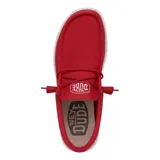 Mocasines de lona de algodón color rojo, con ajuste amplio y cómodo, suela ultraligera y plantilla anatómica de espuma viscoelástica.