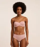 Kit de dos bombachas boyshort de microfibra, una color rosa y otra color marrón.