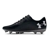 Championes de fútbol Under Armour Shadow Select 2 FG, color blanco con logo negro en el talón y detalles en gris.
