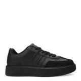 Zapatillas deportivas color beige con plataforma marrón y detalles en negro.