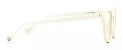 Armazón de gafas en color blanco con diseño panto y puente detallado, fabricada en acetato.