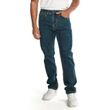Jeans de denim slim fit, con 5 bolsillos y logo CAT en la parte trasera, fabricados con una mezcla de algodón, poliéster y spandex para mayor elasticidad.