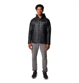Campera Columbia Platinum Peak II negra con capucha, tecnología Omni-Heat Infinity, plumón sintético reciclado, sistema Interchange de 3 puntos, ribete en la capucha y los puños, bolsillo interior, bolsillos laterales con cremallera y dobladillo ajustable con ceñidor.