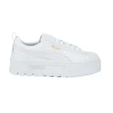 Championes Puma Mayze Classic, color blanco con detalles dorados.