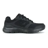 Championes Skechers Flex Advantage 4.0, color negro, para hombre. Capellada de malla transpirable y superposiciones de cuero liso. Plantilla Skechers Air-Cooled Memory Foam.