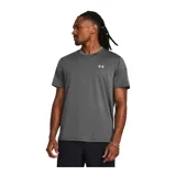 Remera deportiva negra de manga corta, con logo Under Armour estampado en blanco en el pecho.