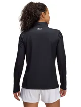 Buzo deportivo Under Armour Tech Rib con media cremallera, color negro, de corte holgado y mangas largas.