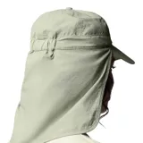 Gorro unisex color beige con protección solar UPF 50 y solapa para el cuello.