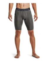 Calza corta de compresión Under Armour HeatGear color gris con cintura elástica con logo.