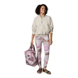 Buzo Columbia de mujer, color rosa, con medio cierre frontal, cuello alto y logo bordado en el pecho.