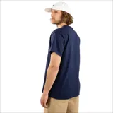 Remera azul marino de manga corta con logo Thrasher Jagged estampado en rojo y blanco.