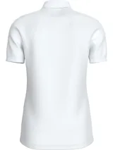 Chomba blanca de corte slim con mezcla de algodón orgánico y piqué, manga corta y tapeta de 2 botones, con logo de Calvin Klein en el pecho.