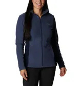Campera polar Columbia Basin Trail III Full Zip para mujer, color azul marino. Con cierre frontal completo y bolsillos laterales con cierre.