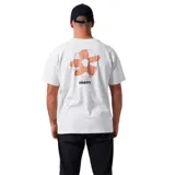 Remera blanca de algodón con logo de la marca Rivvia estampado en el pecho, que incluye una flor y el nombre de la marca.