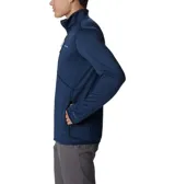 Campera polar Columbia Park View Fleece, color azul jaspeado, con cierre frontal completo, cuello alto, bolsillos laterales con cierre y bolsillo en el pecho con cierre vertical en color verde lima. Cuenta con tecnología Omni-Wick, puños elásticos con orificios para pulgares y protector de barbilla.