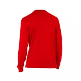 Remera de manga larga roja con el logo de Lacoste estampado en el pecho.