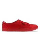 Zapatilla de tela roja para mujer, de diseño sencillo y cómodo.
