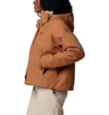 Campera Columbia Laurelwoods III color azul marino, con capucha forrada en polar blanco y cordón ajustable. Cierre frontal con botones a presión y bolsillos laterales con cierre.