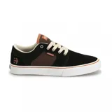 Championes Etnies Barge LS negros con detalles en marrón y suela blanca.