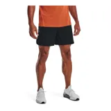 Short deportivo azul con cintura elástica negra, bolsillos laterales con cierre y logo de la marca en la pierna izquierda.