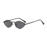 Lentes de sol unisex con forma geométrica, montura dorada y lentes marrones.