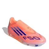 Championes de fútbol Adidas F50 League, color naranja con detalles en azul.