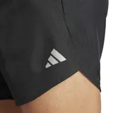 Short de running negro con logo Adidas reflectivo en la pierna derecha. Cuenta con cintura elástica, tecnología Aeroready y bolsillos laterales.