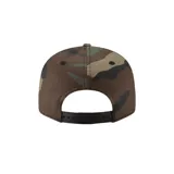 Gorra plana New Era 9FIFTY de Los Angeles Dodgers con diseño de camuflaje y logo bordado en blanco.