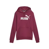 Canguro Puma color arena con capucha forrada en algodón y cordón ajustable, bolsillo tipo canguro, puños y dobladillo acanalados, y logo Puma estampado en blanco en el pecho.