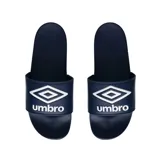 Ojotas Umbro Profoam azul marino con logo de la marca en blanco.