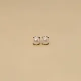 Aros tipo caravana de plata 925 con perlas de río redondas de 7-7.5mm de diámetro.