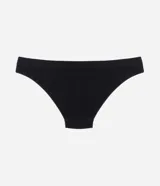 Bombacha de bikini celeste con textura acanalada y laterales de grosor medio.