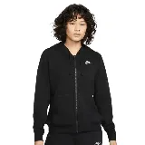 Canguro negro con capucha y cierre frontal, con logo de Nike bordado en blanco en el pecho.