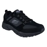Championes Skechers Oak Canyon negros, de estilo deportivo, con cordones, capellada de gamuza, material sintético y malla. Incorporan plantilla Skechers Memory Foam y media suela con amortiguación.