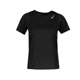 Remera para mujer de Nike con tecnología Dri-FIT, diseñada para running, fabricada en poliéster 100% reciclado.