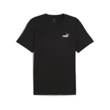 Remera negra de algodón con cuello redondo y logo Puma estampado en blanco en el pecho.