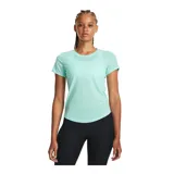 Remera deportiva Under Armour Streaker de mujer, color azul con logo en el ruedo.